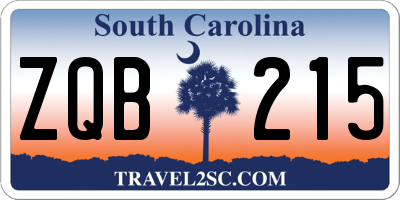 SC license plate ZQB215