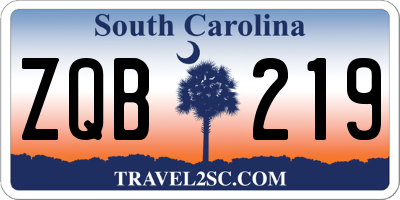 SC license plate ZQB219