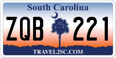 SC license plate ZQB221