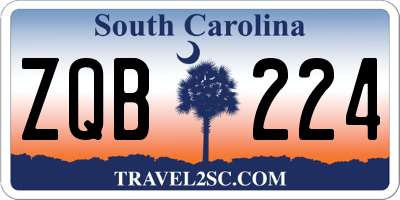 SC license plate ZQB224