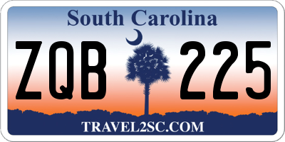 SC license plate ZQB225