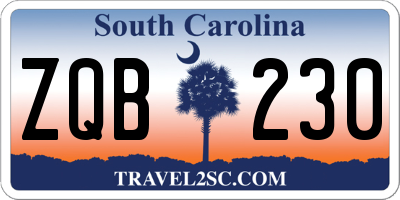 SC license plate ZQB230