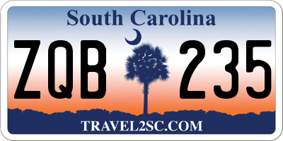 SC license plate ZQB235