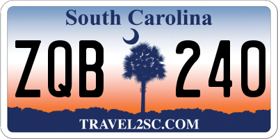 SC license plate ZQB240