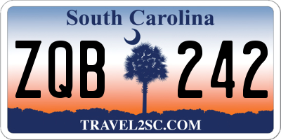 SC license plate ZQB242