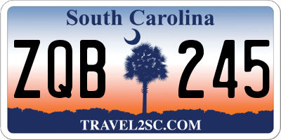 SC license plate ZQB245