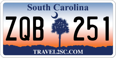 SC license plate ZQB251