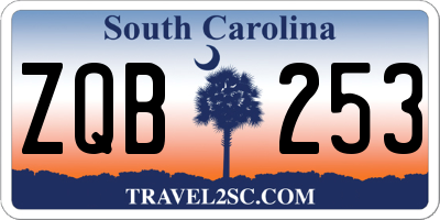 SC license plate ZQB253