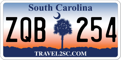 SC license plate ZQB254