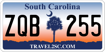 SC license plate ZQB255