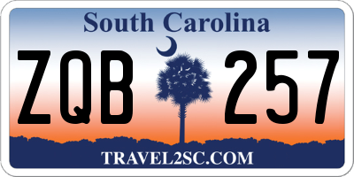 SC license plate ZQB257