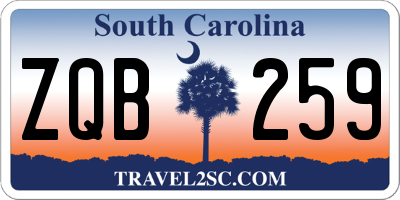 SC license plate ZQB259