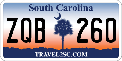 SC license plate ZQB260