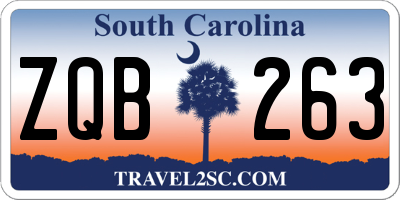 SC license plate ZQB263