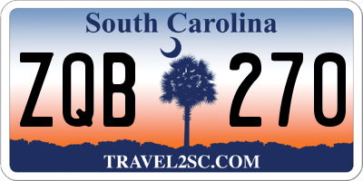 SC license plate ZQB270