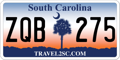 SC license plate ZQB275