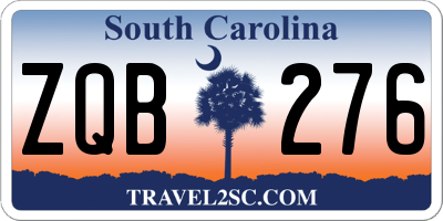 SC license plate ZQB276