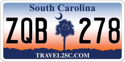 SC license plate ZQB278