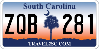 SC license plate ZQB281