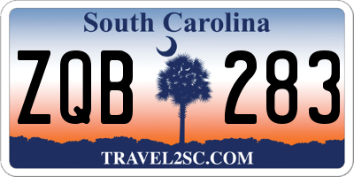 SC license plate ZQB283