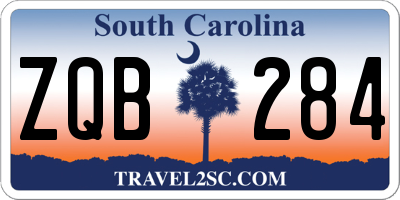 SC license plate ZQB284