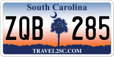 SC license plate ZQB285