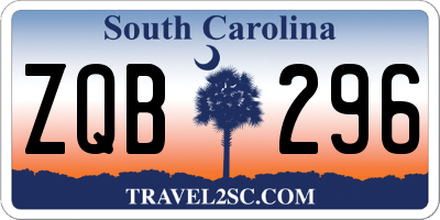 SC license plate ZQB296