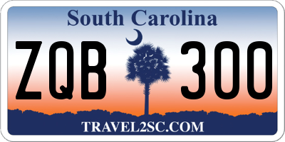 SC license plate ZQB300