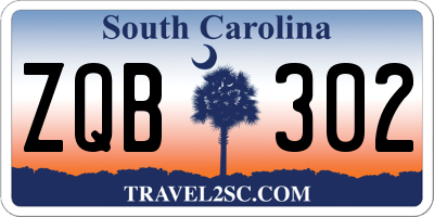 SC license plate ZQB302