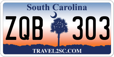 SC license plate ZQB303
