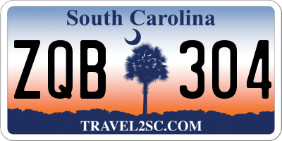 SC license plate ZQB304
