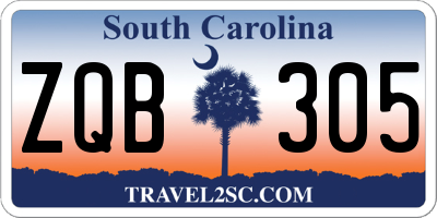SC license plate ZQB305