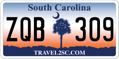 SC license plate ZQB309