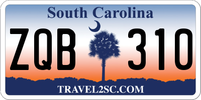SC license plate ZQB310