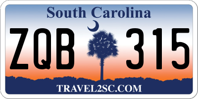 SC license plate ZQB315