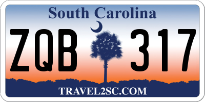 SC license plate ZQB317