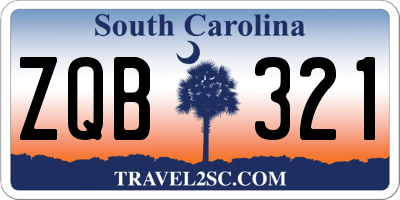 SC license plate ZQB321