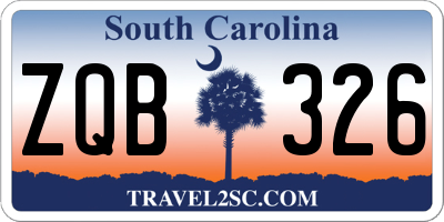 SC license plate ZQB326