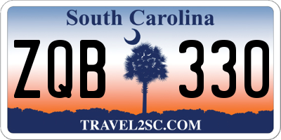 SC license plate ZQB330