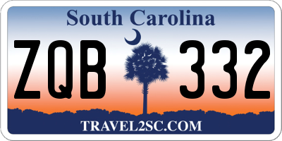 SC license plate ZQB332