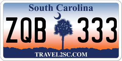 SC license plate ZQB333