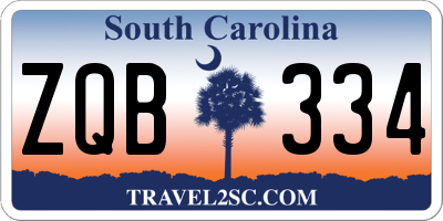 SC license plate ZQB334