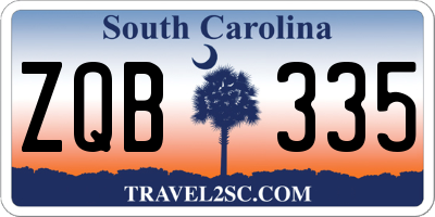 SC license plate ZQB335
