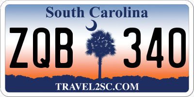 SC license plate ZQB340