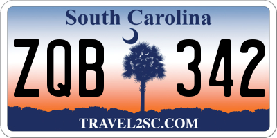 SC license plate ZQB342