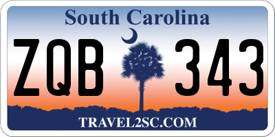 SC license plate ZQB343