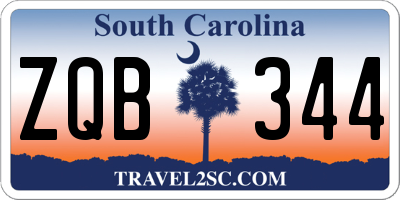 SC license plate ZQB344