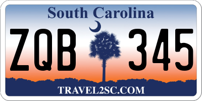 SC license plate ZQB345