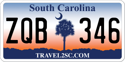 SC license plate ZQB346