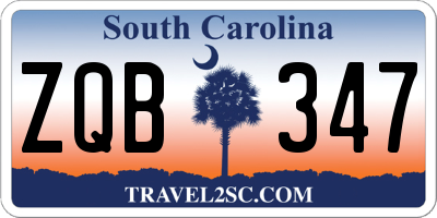 SC license plate ZQB347